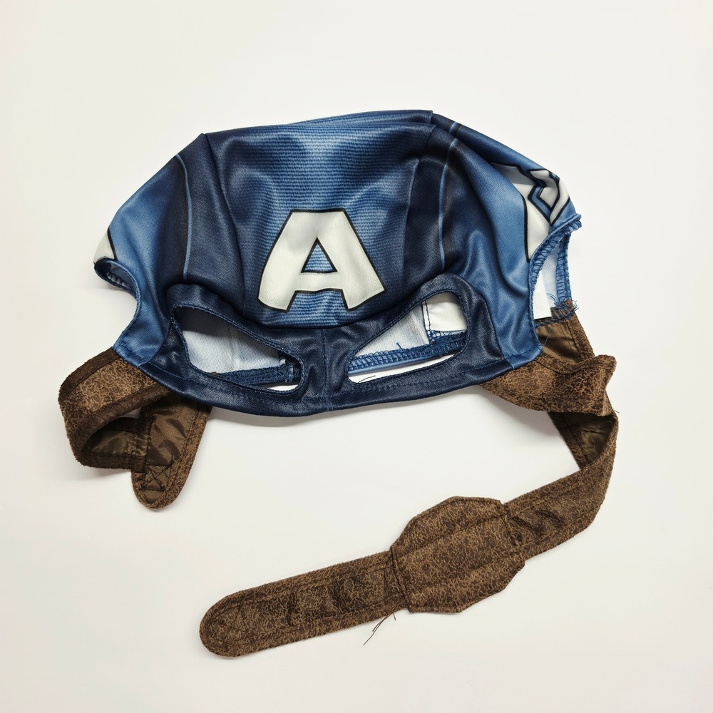 Disney Captain America Costume Kids 5/6 Blue Padded Sound Box Mask Marvel - Picture 15 of 16
